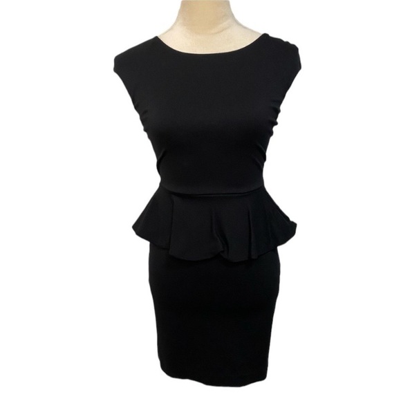 Express black peplum cocktail dress Size 0 - Picture 1 of 7